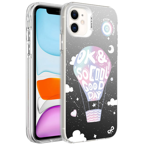 iPhone 11 Kılıf Desenli Zore Silver Sert Kılıf - Balon