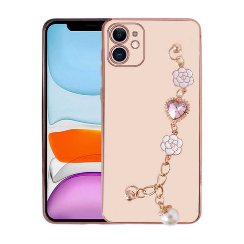 iPhone 11 Kılıf El Tutamaçlı Kamera Korumalı Zore Taka Silikon Kılıf - Pembe