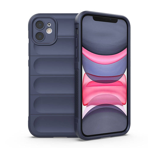 iPhone 11 Kılıf Esnek TPU Oyuklu Arka Yüzey Tasarımlı Zore Etnik Silikon Kılıf - Lacivert