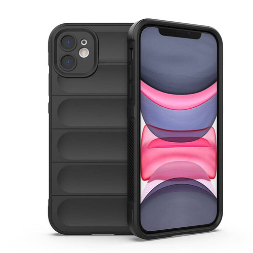 iPhone 11 Kılıf Esnek TPU Oyuklu Arka Yüzey Tasarımlı Zore Etnik Silikon Kılıf - Siyah