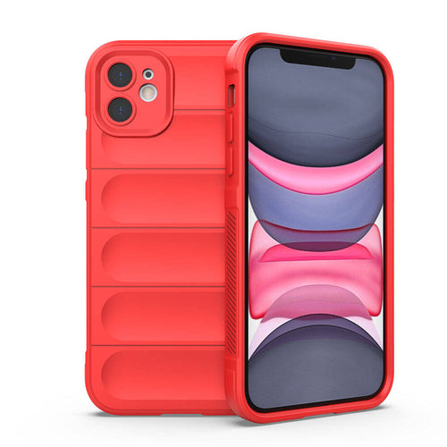 iPhone 11 Kılıf Esnek TPU Oyuklu Arka Yüzey Tasarımlı Zore Etnik Silikon Kılıf - Kırmızı