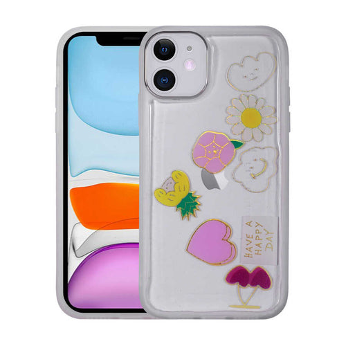 iPhone 11 Kılıf Figürlü Desenli Işıltılı Sert Zore Sos Kılıf - NO3