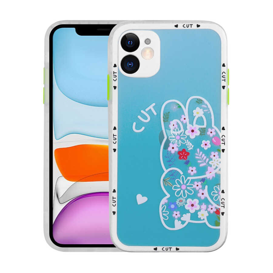iPhone 11 Kılıf Kamera Korumalı Desenli Sert Zore Hess Kılıf - NO2
