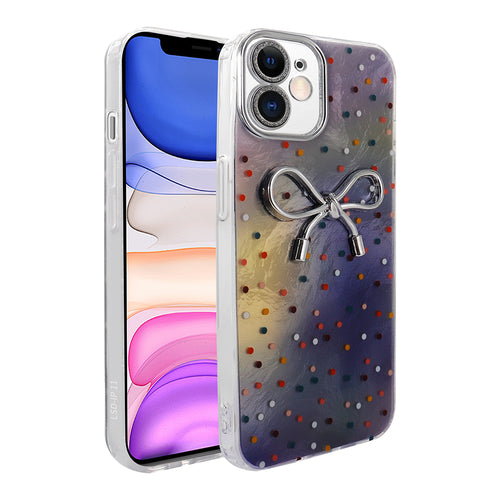 iPhone 11 Kılıf Kamera Korumalı Figürlü Zore Ponti Silikon Kılıf - Lila
