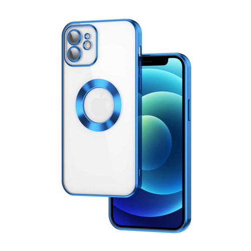 iPhone 11 Kılıf Kamera Korumalı Logo Gösteren Zore Omega Kılıf - Mavi