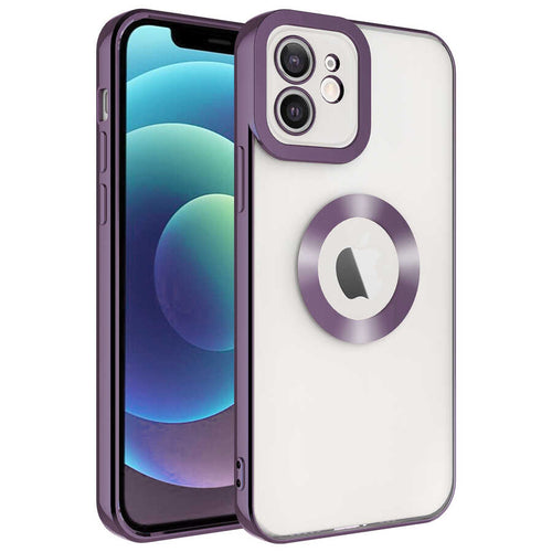 iPhone 11 Kılıf Kamera Korumalı Logo Gösteren Zore Omega Kılıf - Derin Mor