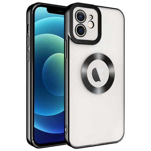 iPhone 11 Kılıf Kamera Korumalı Logo Gösteren Zore Omega Kılıf - Siyah