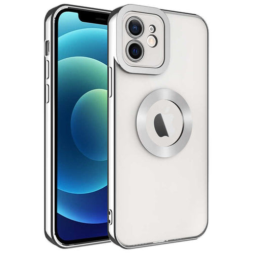 iPhone 11 Kılıf Kamera Korumalı Logo Gösteren Zore Omega Kılıf - Gümüş