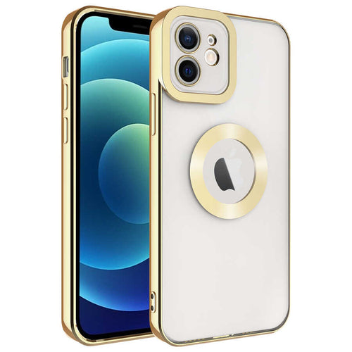 iPhone 11 Kılıf Kamera Korumalı Logo Gösteren Zore Omega Kılıf - Gold