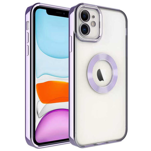 iPhone 11 Kılıf Kamera Korumalı Logo Gösteren Zore Omega Kılıf - Lila