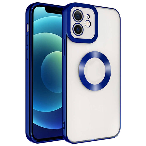 iPhone 11 Kılıf Kamera Korumalı Logo Gösteren Zore Omega Kılıf - Lacivert