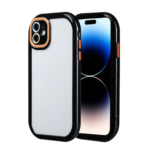 iPhone 11 Kılıf Kamera Korumalı Renkli Kenar ve Çerçeve Tasarımlı Zore Vitamin Kılıf - Siyah