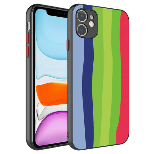 iPhone 11 Kılıf Kamera Korumalı Renkli Temperli Zore X-Cam Kılıf - NO4