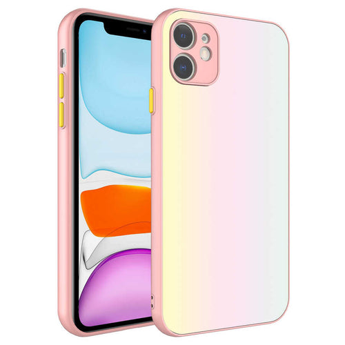 iPhone 11 Kılıf Kamera Korumalı Renkli Temperli Zore X-Cam Kılıf - NO8