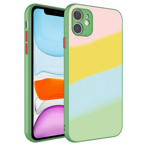 iPhone 11 Kılıf Kamera Korumalı Renkli Temperli Zore X-Cam Kılıf - NO10