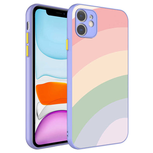 iPhone 11 Kılıf Kamera Korumalı Renkli Temperli Zore X-Cam Kılıf - NO14
