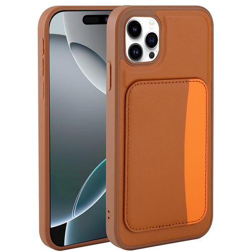 iPhone 11 Kılıf Kartlıklı Zore X-Kart Silikon Kılıf - Kahverengi