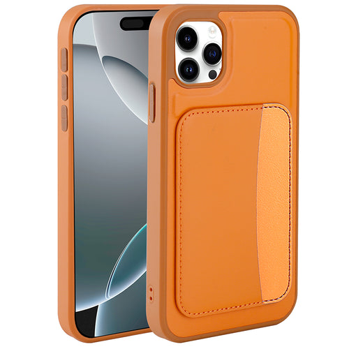 iPhone 11 Kılıf Kartlıklı Zore X-Kart Silikon Kılıf - Turuncu