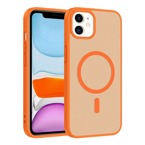 iPhone 11 Kılıf M-safe Şarj Özellikli Zore Babet Kılıf - Turuncu