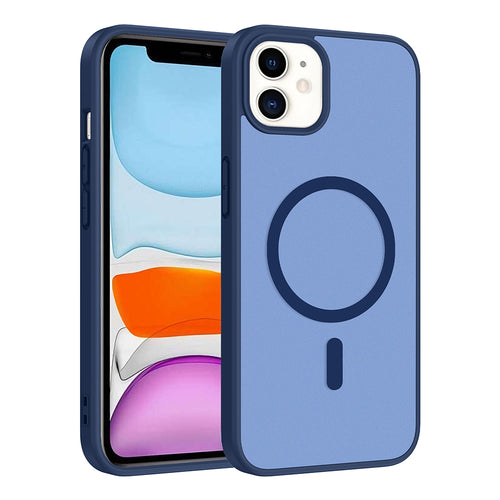 iPhone 11 Kılıf M-safe Şarj Özellikli Zore Babet Kılıf - Mavi