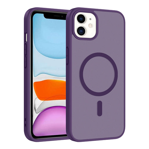 iPhone 11 Kılıf M-safe Şarj Özellikli Zore Babet Kılıf - Derin Mor