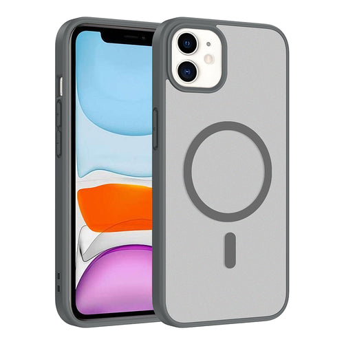 iPhone 11 Kılıf M-safe Şarj Özellikli Zore Babet Kılıf - Gri