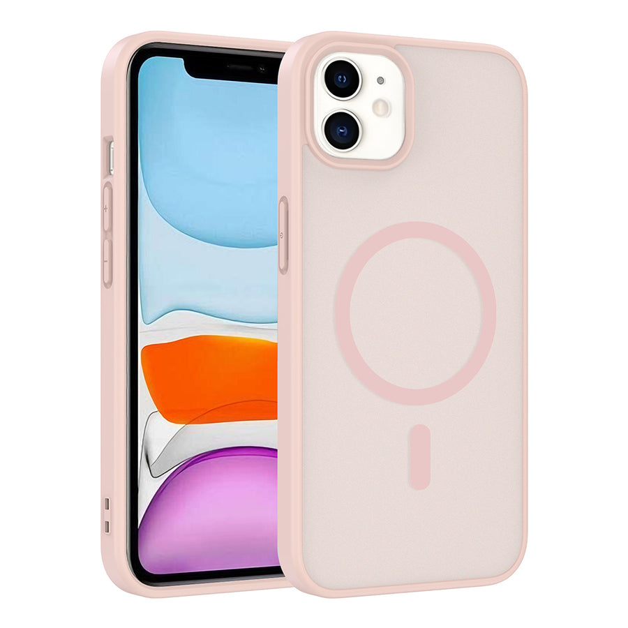 iPhone 11 Kılıf M-safe Şarj Özellikli Zore Babet Kılıf - Pembe