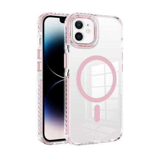 iPhone 11 Kılıf M-safe Şarj Özellikli Airbagli Takılabilir Askı Aparatlı Zore Nana Kılıf - Pembe
