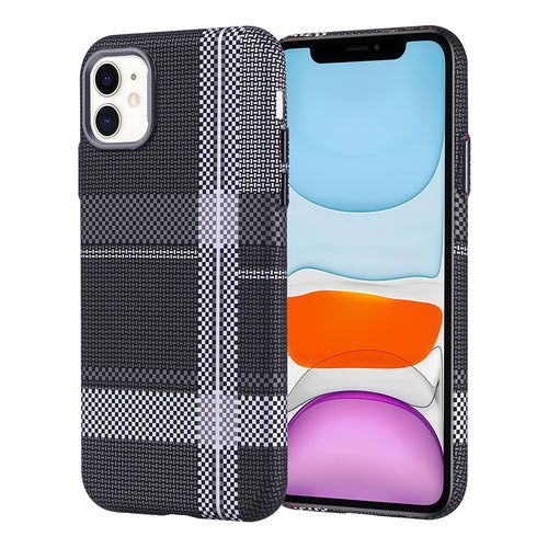 iPhone 11 Kılıf M-safe Şarj Özellikli Karbon Fiber Görünümlü Zore Nekst Kılıf - Gri-Siyah