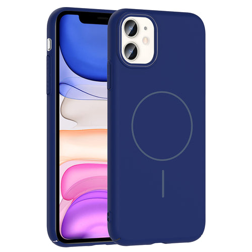 iPhone 11 Kılıf M-safe Şarj Özellikli Zore Ruby Sert Kılıf - Lacivert