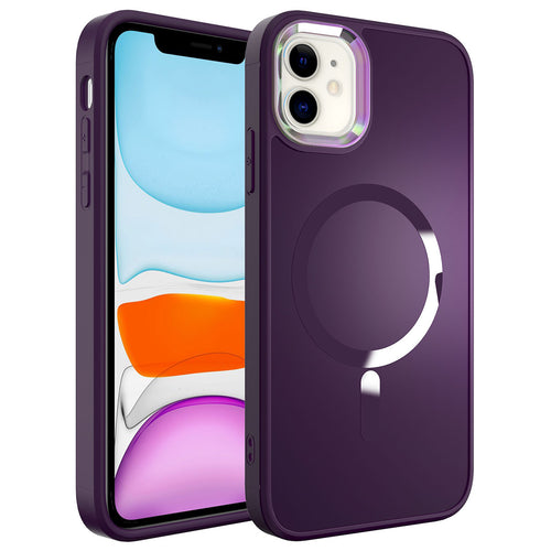 iPhone 11 Kılıf M-safe Wireless Şarj Özellikli Zore Stil Kılıf - Derin Mor