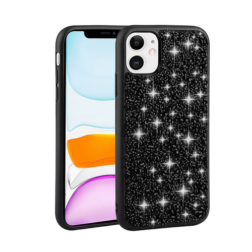 iPhone 11 Kılıf Parlak Taşlı Tasarım Zore Linea Kılıf - Siyah