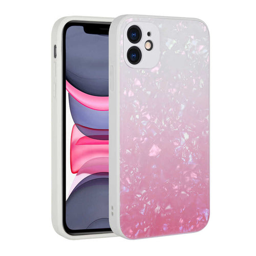 iPhone 11 Kılıf Renk Geçişli Mermer Desenli Sert Silikon Zore Granit Kılıf - NO1