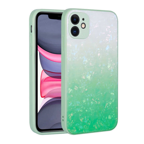 iPhone 11 Kılıf Renk Geçişli Mermer Desenli Sert Silikon Zore Granit Kılıf - NO5