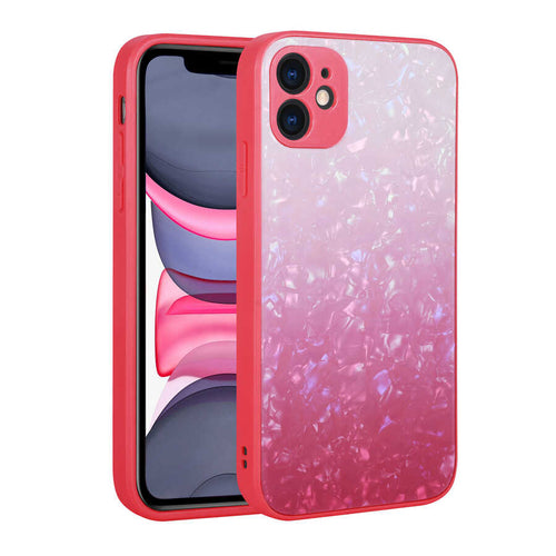 iPhone 11 Kılıf Renk Geçişli Mermer Desenli Sert Silikon Zore Granit Kılıf - NO6