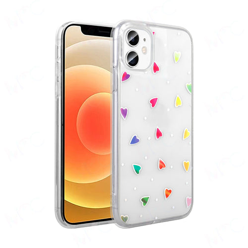 iPhone 11 Kılıf Şeffaf Figürlü Zore Folk Sert Kılıf - Kalp