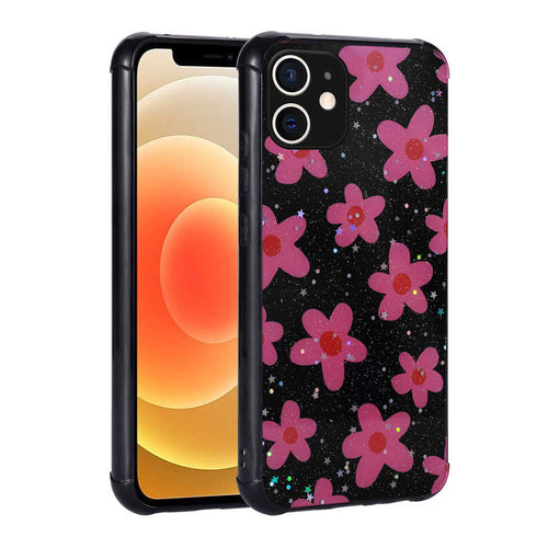 iPhone 11 Kılıf Simli Desenli Kamera Korumalı Parlak Zore Popy Kılıf - Çiçek