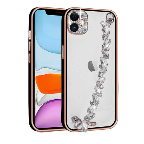 iPhone 11 Kılıf Taş Süslemeli Kamera Korumalı El Tutamaçlı Zore Blazer Kılıf - Siyah