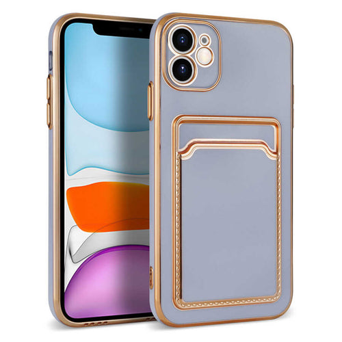 iPhone 11 Kılıf Zore Bark Kartlıklı Kılıf - Lila