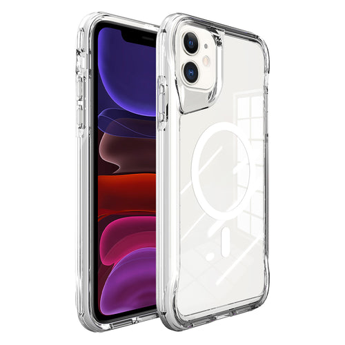 iPhone 11 Kılıf Zore M-safe Şarj Özellikli T-Max M-safe Kılıf - Şeffaf