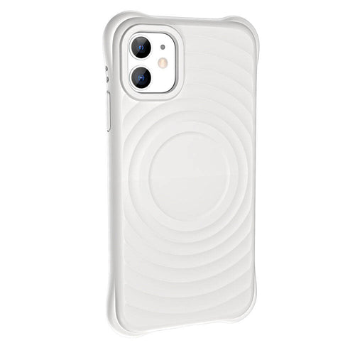 iPhone 11 M-safe Şarj Özellikli Airbagli Mat Görünümlü Zore Hepi Kılıf - Beyaz