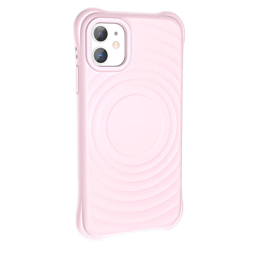 iPhone 11 M-safe Şarj Özellikli Airbagli Mat Görünümlü Zore Hepi Kılıf - Pembe Açık