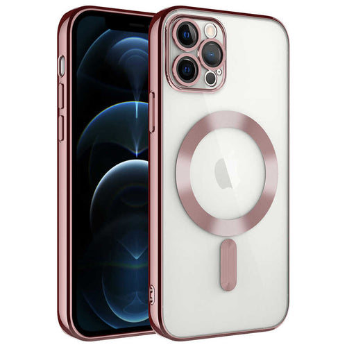 iPhone 11 Pro Kılıf Kamera Korumalı M-safe Wireless Şarj Özellikli Zore Demre Kılıf - Rose Gold