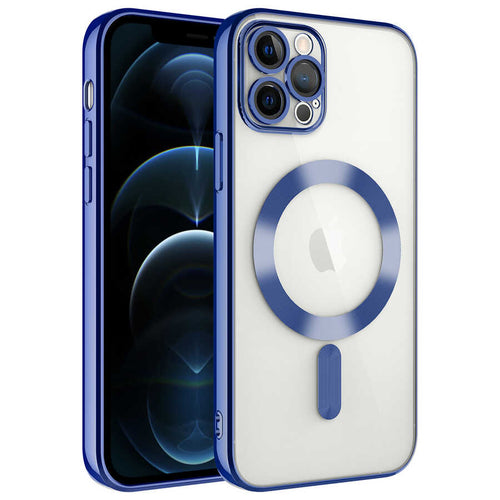 iPhone 11 Pro Kılıf Kamera Korumalı M-safe Wireless Şarj Özellikli Zore Demre Kılıf - Sierra Mavi