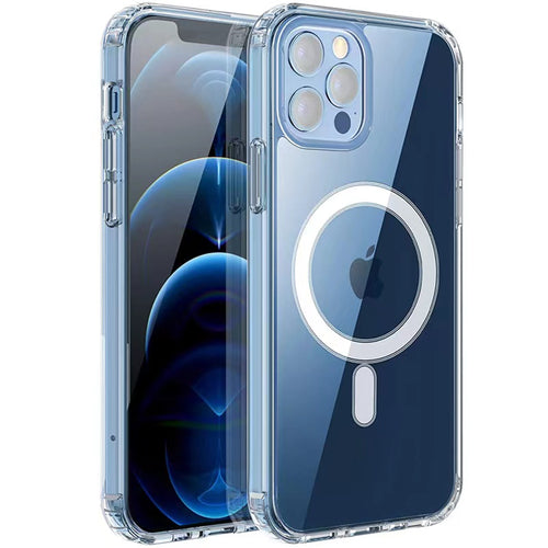 iPhone 11 Pro Kılıf M-safe Şarj Özellikli Şeffaf Sert PC Zore Embos Kılıf - Renksiz