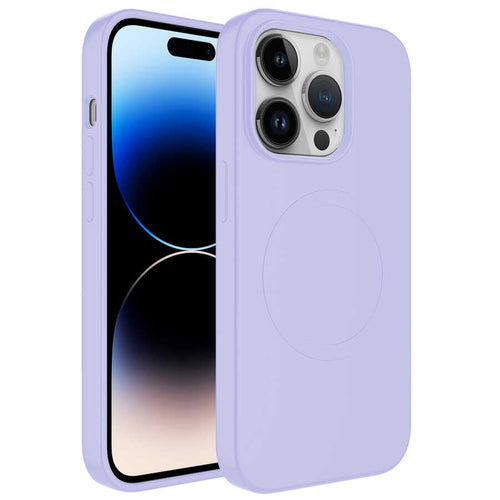 iPhone 11 Pro Max Kılıf M-safe Wireless Şarj Özellikli Pastel Renk Silikon Zore Plas Kılıf - Lila