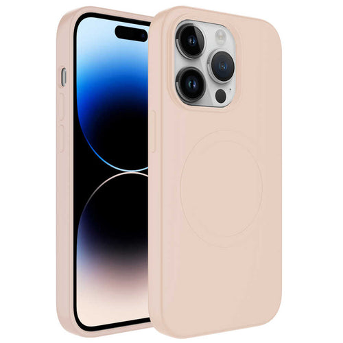 iPhone 11 Pro Max Kılıf M-safe Wireless Şarj Özellikli Pastel Renk Silikon Zore Plas Kılıf - Pembe Açık