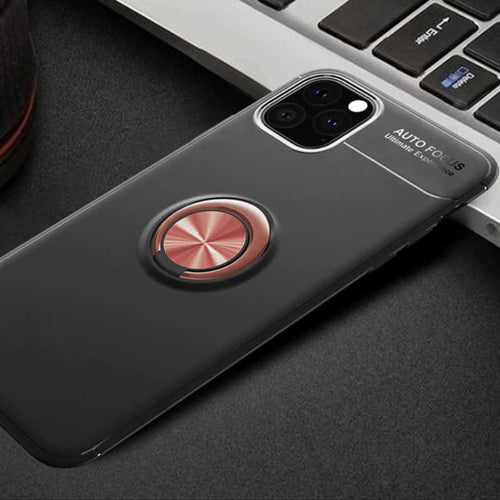 iPhone 11 Pro Max Kılıf Zore Ravel Silikon Kılıf - Siyah-Rose Gold