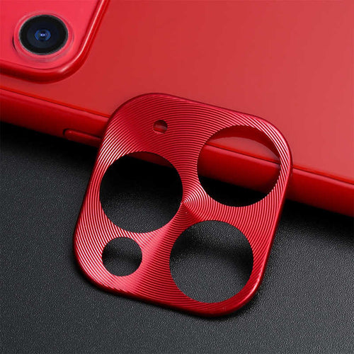 iPhone 11 Pro Max Zore Metal Kamera Koruyucu - Kırmızı