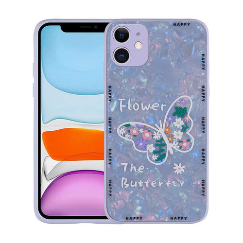 iPhone 12 Kılıf Desenli Sert Silikon Zore Mumila Kılıf - Lilac Flower